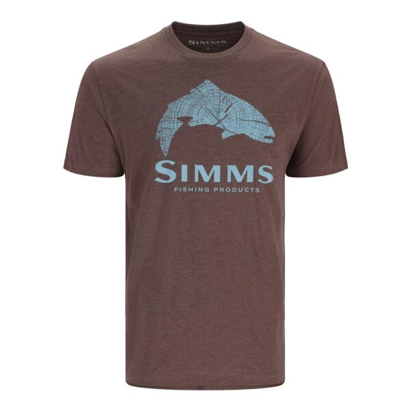 Simms Wood Trout Fill T-Shirt Brown Heather