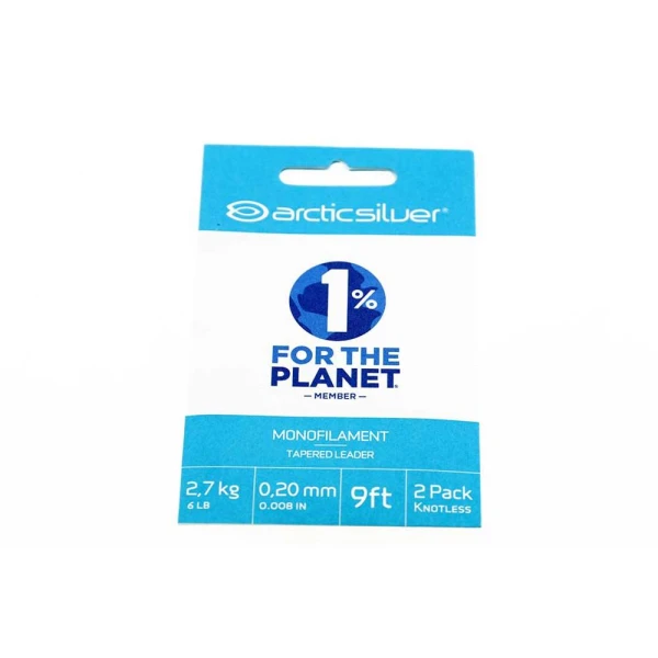 Arctic Silver Tapered Leader 9ft mono 2 pack