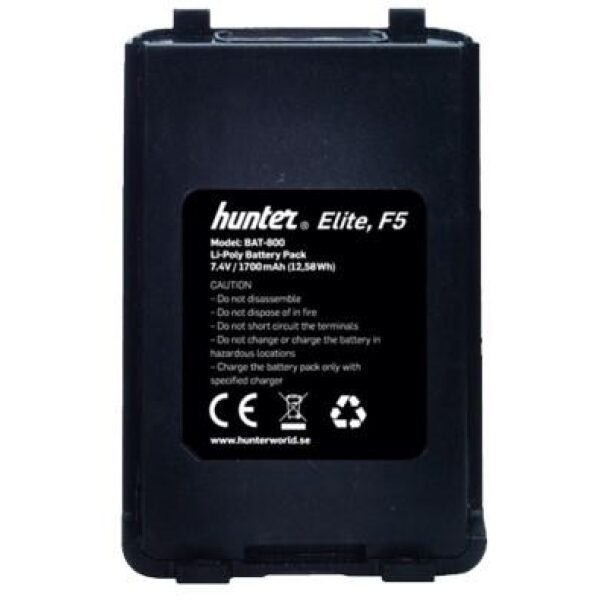 Battery Hunter F5, E-light og Elite 1700 mAh