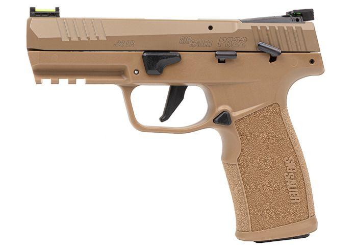 SIG P322 22 LR 4IN COYOTE SAO ADJ FIBER OPTIC