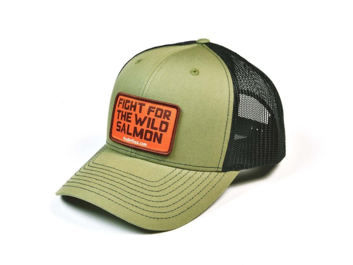 WILD SALMON’ TRUCKER HAT – LODEN/BLACK