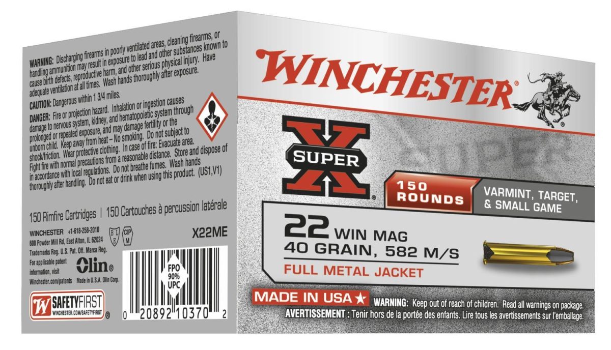 22 WM WInchester 40gr FMJ