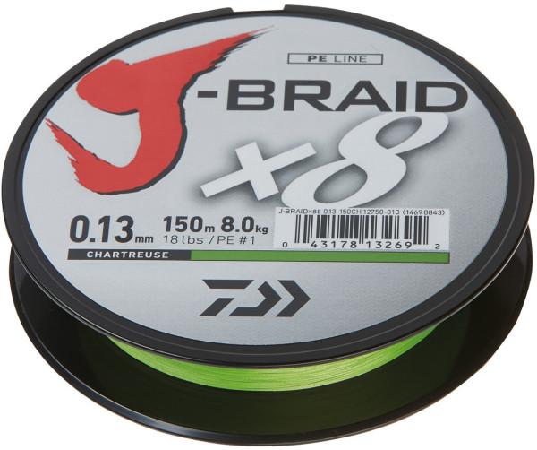 Daiwa J-Braid x 8 150 mtr Chartreuse