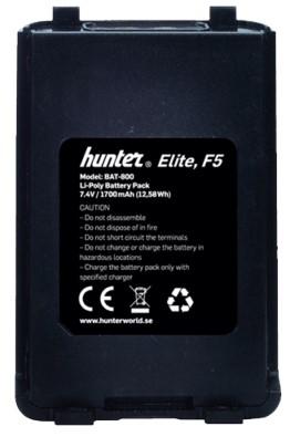 Battery Hunter F5, E-light og Elite 1700 mAh