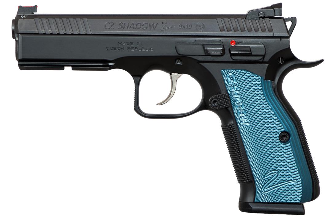 CZ Shadow 2 blå / 5 magasiner / wide safety / pakke
