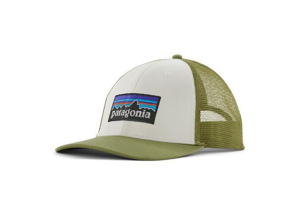 Patagonia Logo LoPro Trucker Hat White w/Buckhorn Green OS