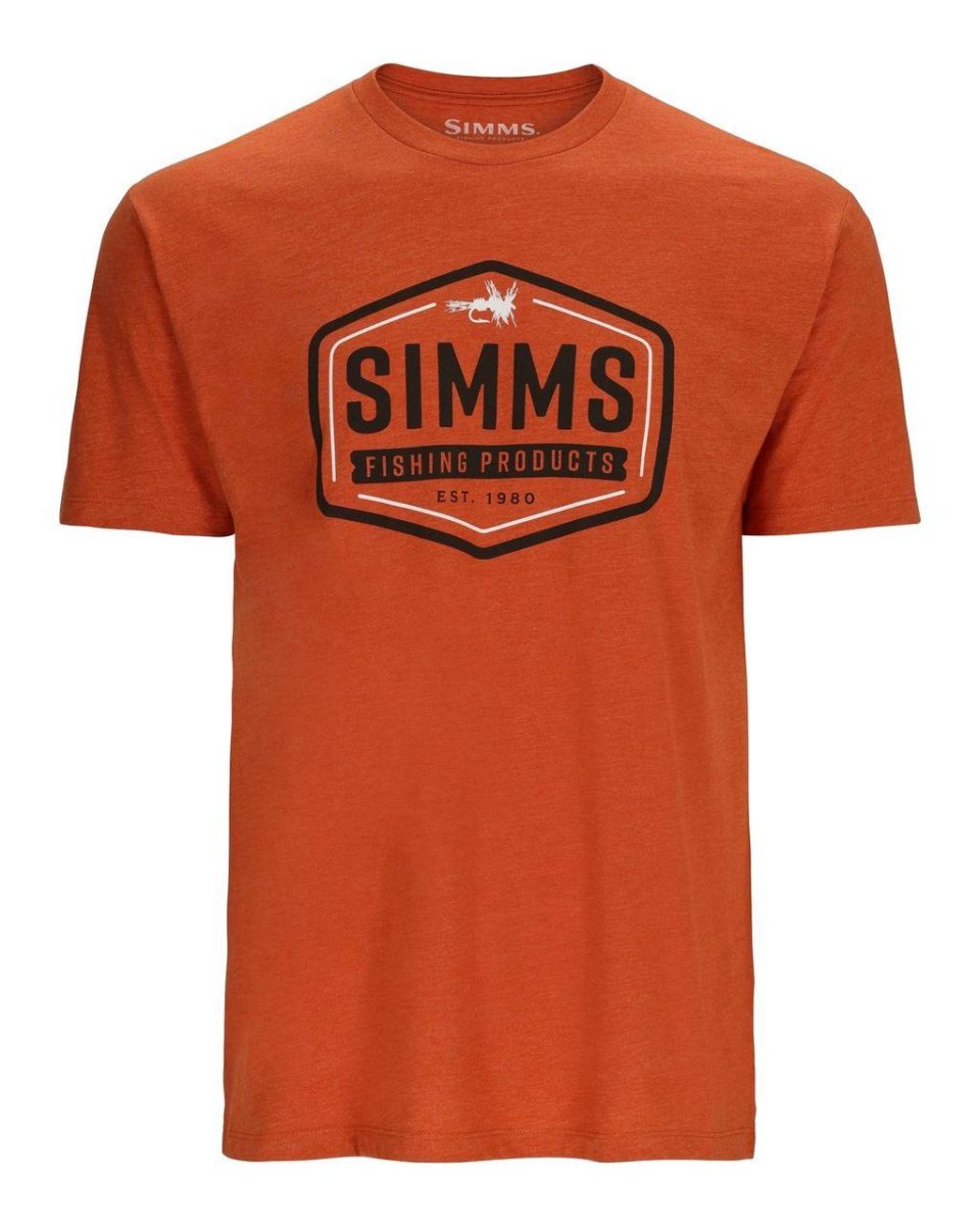 Simms Fly Patch T-Shirt Adobe Heather