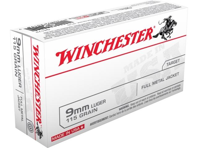 9mm Luger, Winchester, 115 Grain FMJ