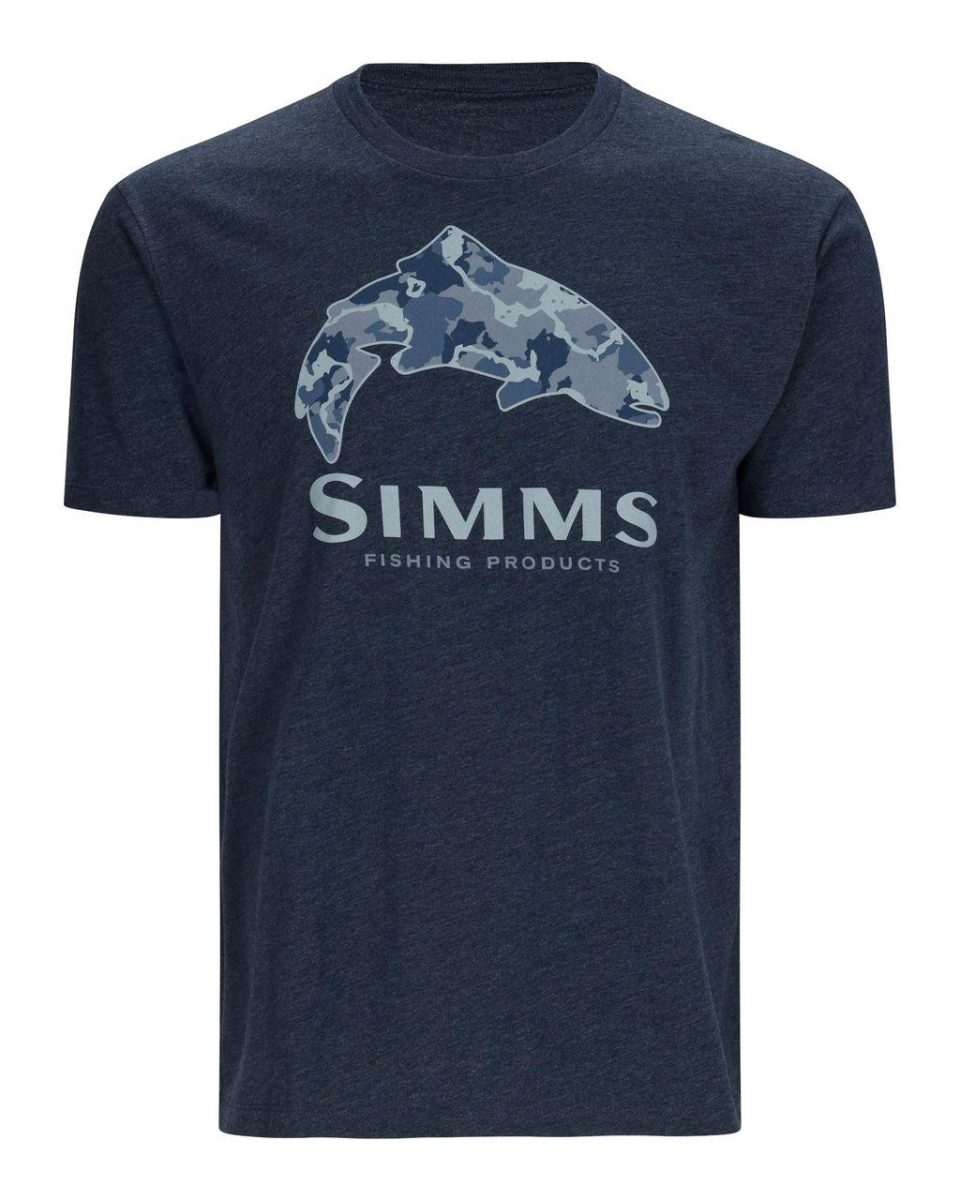 Simms Trout Regiment Camo Fill T-shirt Navy Heather